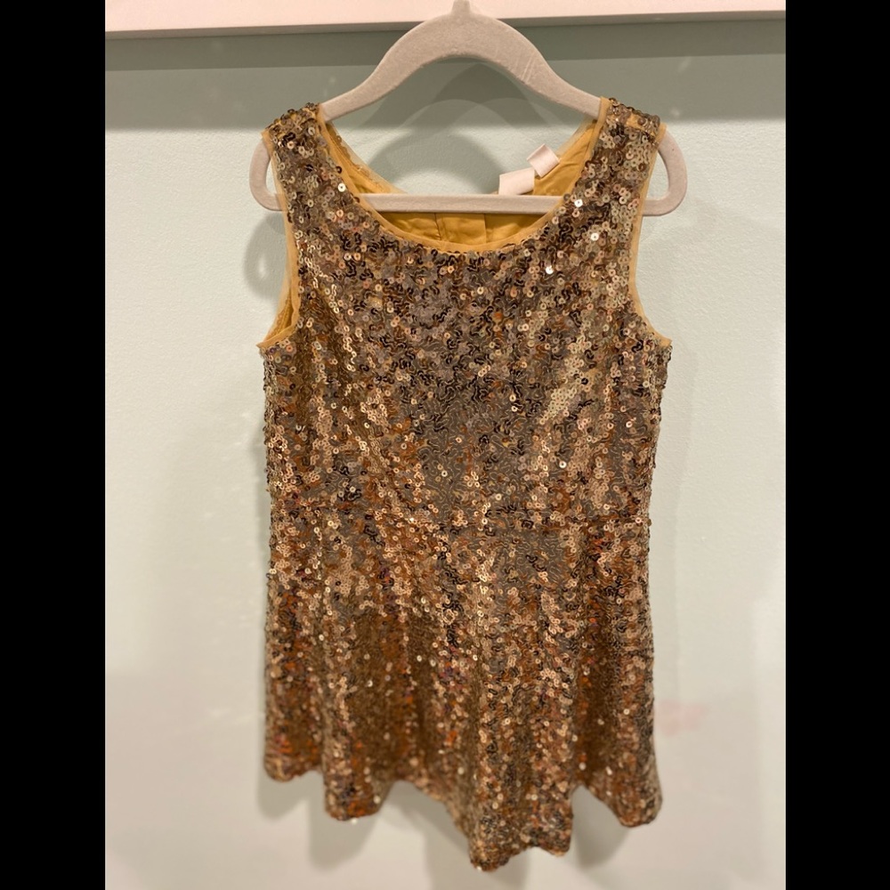 Gap size S 6-7 - girls gold sequins dress